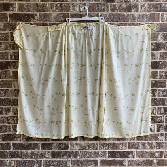 Women's Wrap Skirt Cover Up Yellow Beach Print - Picture 5 of 10